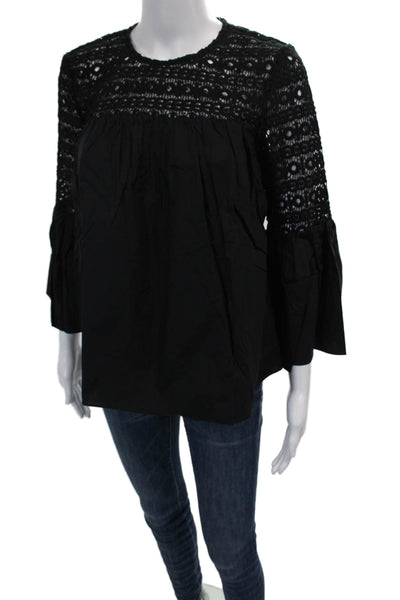 endless rose Womens Crochet Blouse - Black Size XS