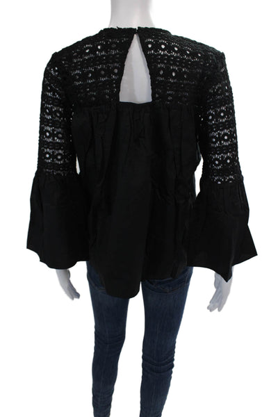 endless rose Womens Crochet Blouse - Black Size XS
