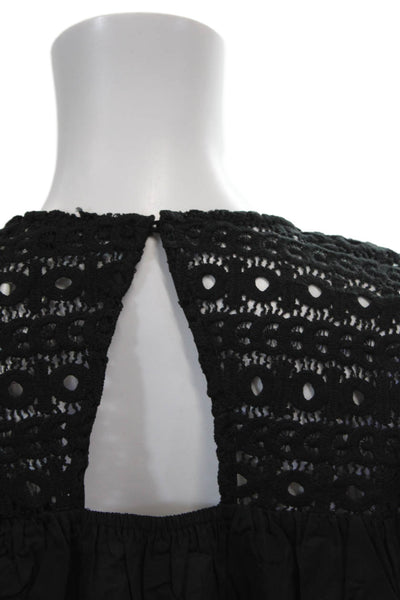 endless rose Womens Crochet Blouse - Black Size XS