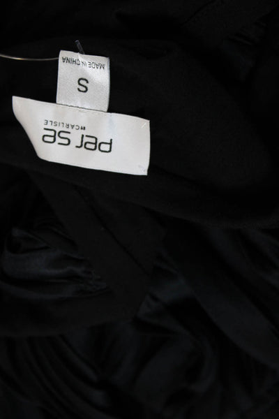 Per Se Womens Stretch Pleated Round Neck Mini Tank Dress Black Size S