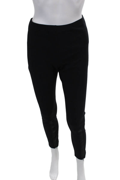 Elaine Kim Womens Stretch Mid-Rise Zipper Hem Ankle Leggings Black Size L
