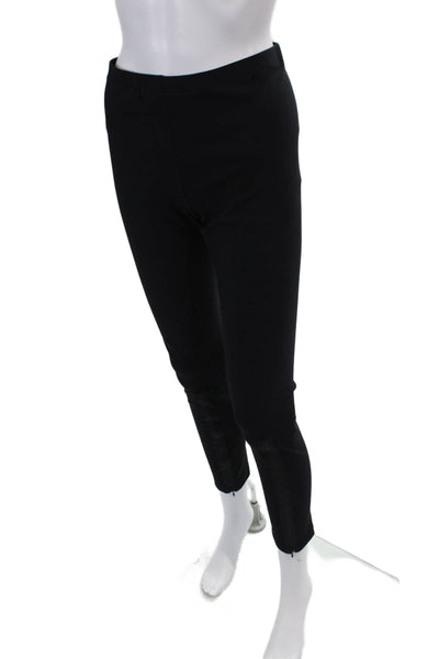 Elaine Kim Womens Stretch Mid-Rise Zipper Hem Ankle Leggings Black Size L