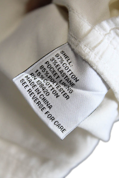 Per Se Womens Cotton 5 Pocket Button Close Mid-Rise Bootcut Jeans White Size 10