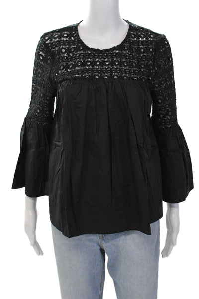 endless rose Womens Crochet Blouse - Black Size S