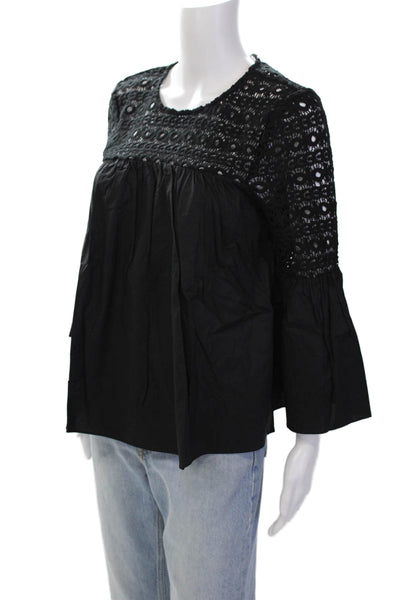 endless rose Womens Crochet Blouse - Black Size S