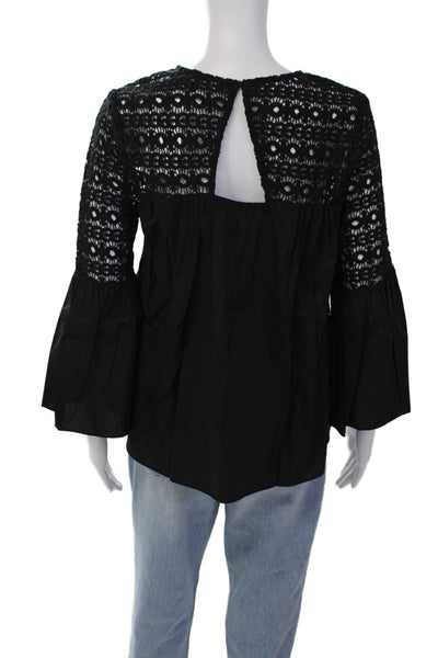endless rose Womens Crochet Blouse - Black Size S