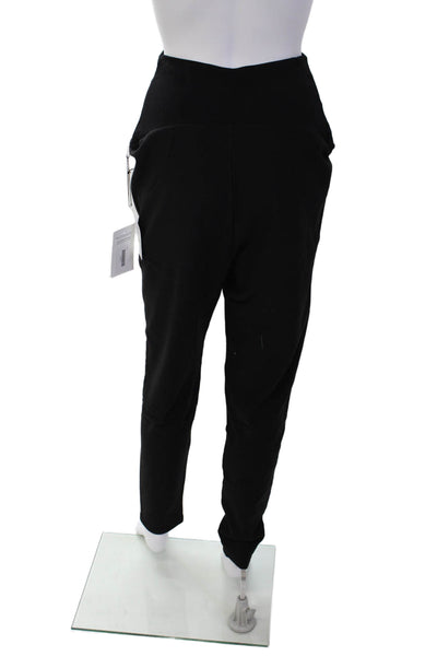 Plush Womens Fleece Lined Maternity Leggings - Black Size XXL