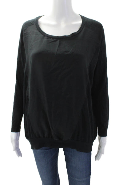 Brochu Walker Womens Cotton Long Sleeve Round Neck Top Black Size S