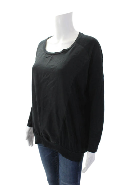 Brochu Walker Womens Cotton Long Sleeve Round Neck Top Black Size S