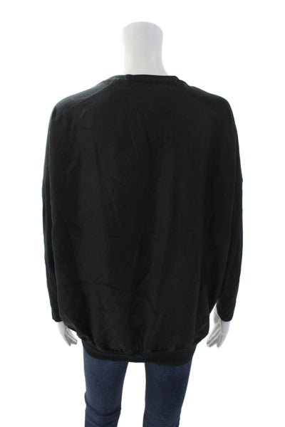 Brochu Walker Womens Cotton Long Sleeve Round Neck Top Black Size S