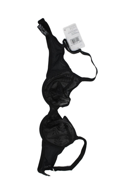 Fayreform Womens Sheer Cup Bra & Lace Underwire Bra Set Black Size 32DD