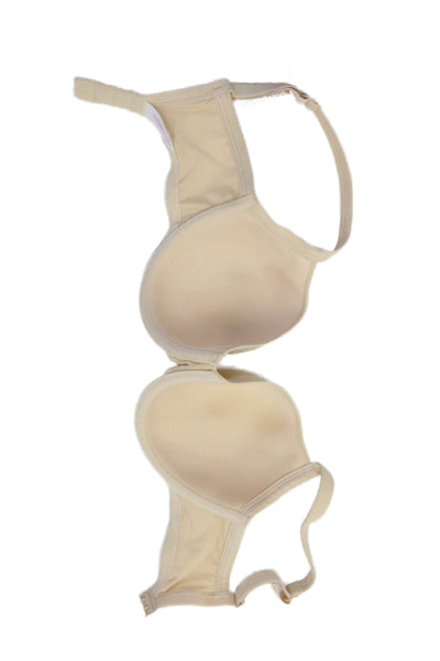 Panache Womens Basic Molded Bra & Lace Detail Underwire Bra Set Beige 32/38E