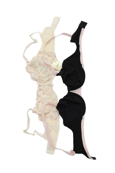 Fayreform Womens Sheer Cup Bra & Contrast Trim Underwire Bra Set Beige Size 40C