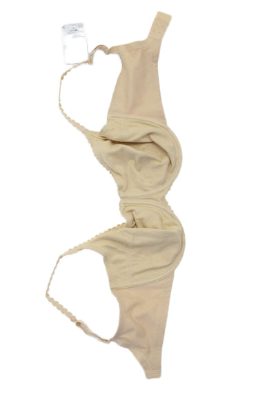 Panache Womens Sheer Embroidered Cup Bra & Basic Bra Set Beige Size 38F