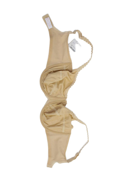Panache Womens Sheer Embroidered Cup Bra & Basic Bra Set Beige Size 38F