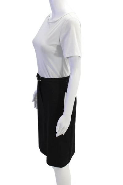 Vertigo Womens Zipper Fly Knee Length Pencil Skirt Black Size 6
