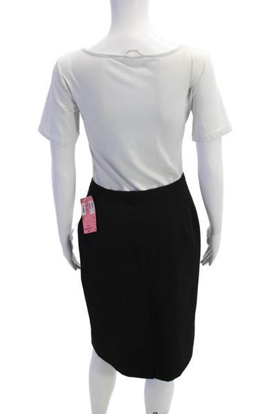 Vertigo Womens Zipper Fly Knee Length Pencil Skirt Black Size 6