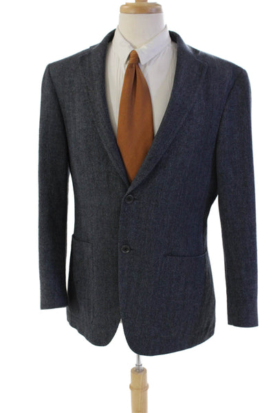 Hart Schaffner Marx Men's Collared Long Sleeves Unlined Wool Jacket Gray Size 38