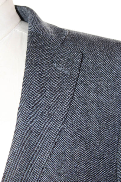Hart Schaffner Marx Men's Collared Long Sleeves Unlined Wool Jacket Gray Size 38