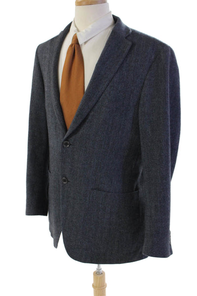 Hart Schaffner Marx Men's Collared Long Sleeves Unlined Wool Jacket Gray Size 38