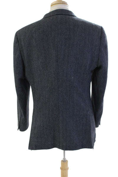 Hart Schaffner Marx Men's Collared Long Sleeves Unlined Wool Jacket Gray Size 38