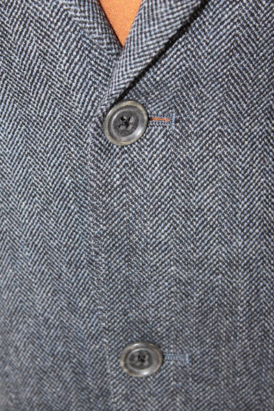 Hart Schaffner Marx Men's Collared Long Sleeves Unlined Wool Jacket Gray Size 38