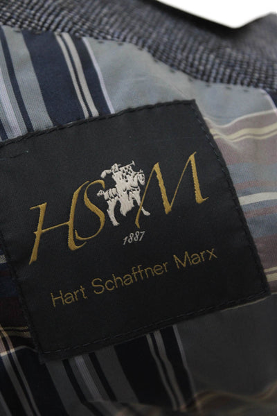 Hart Schaffner Marx Men's Collared Long Sleeves Unlined Wool Jacket Gray Size 38