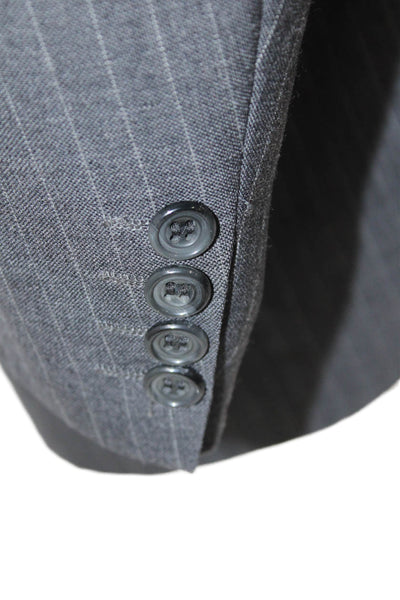 Alexandre London Men's Long Sleeves Lined Pinstriped Jacket Gray Size 40