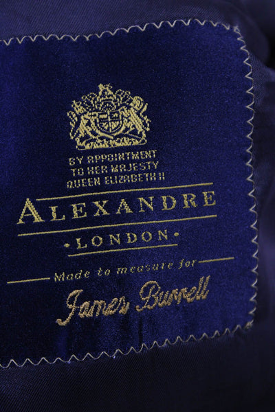 Alexandre London Men's Long Sleeves Lined Pinstriped Jacket Gray Size 40