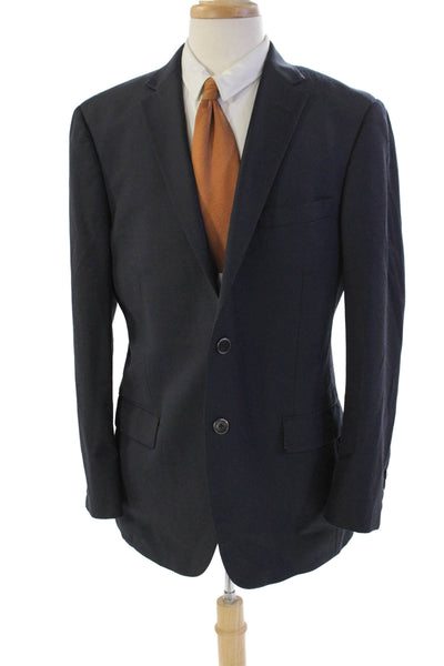 Hart Schaffner Marx Men's Collared Long Sleeves Lined Basic Jacket Blue Size 40