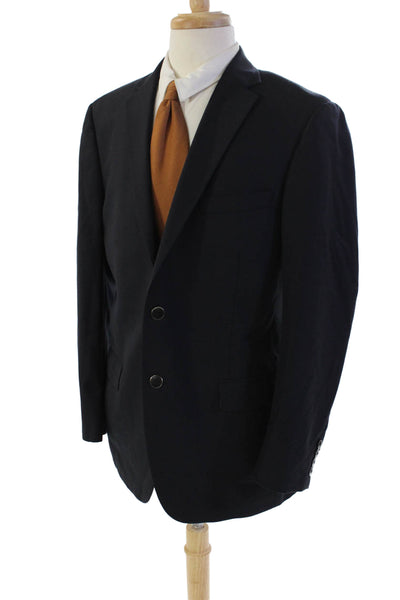 Hart Schaffner Marx Men's Collared Long Sleeves Lined Basic Jacket Blue Size 40
