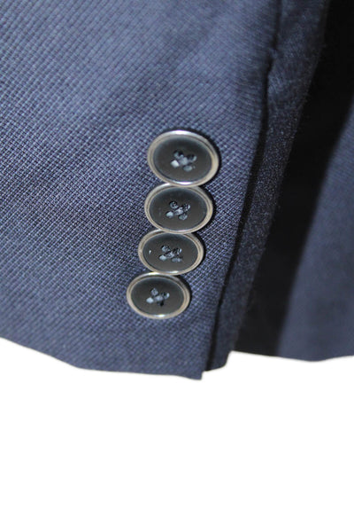 Hart Schaffner Marx Men's Collared Long Sleeves Lined Basic Jacket Blue Size 40