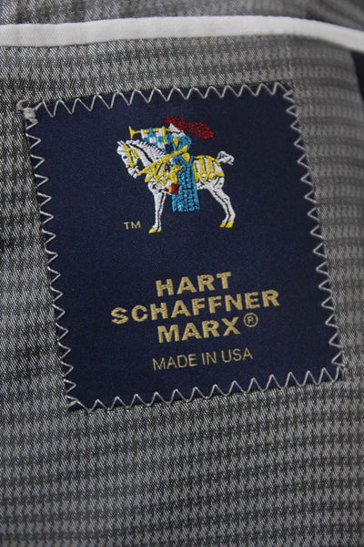 Hart Schaffner Marx Men's Collared Long Sleeves Lined Basic Jacket Blue Size 40