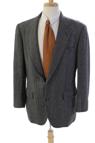 Southwick Men's Long Sleeves Collared Lined Two Button Plaid Jacket Size 42