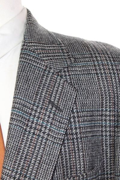 Southwick Men's Long Sleeves Collared Lined Two Button Plaid Jacket Size 42