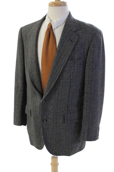 Southwick Men's Long Sleeves Collared Lined Two Button Plaid Jacket Size 42
