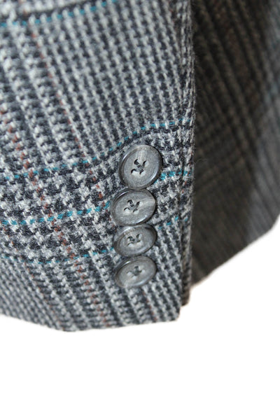 Southwick Men's Long Sleeves Collared Lined Two Button Plaid Jacket Size 42