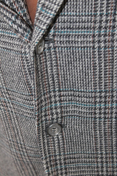 Southwick Men's Long Sleeves Collared Lined Two Button Plaid Jacket Size 42