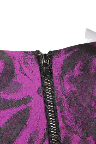 Betsey Johnson Womens Floral Print Sleeveless A-Line Dress Purple Size 10
