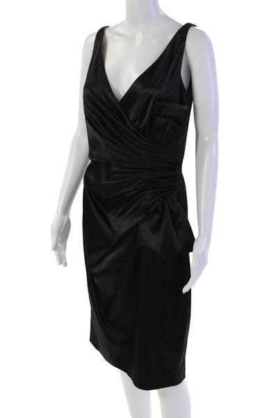 Maggy London Womens Bow Design Sleeveless V-Neck Sleek Mini Dress Black Size 10