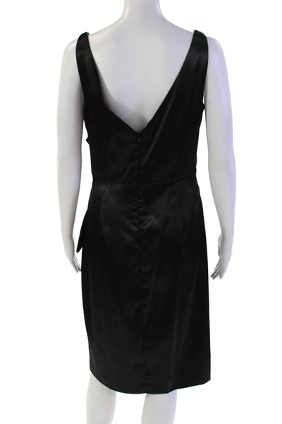 Maggy London Womens Bow Design Sleeveless V-Neck Sleek Mini Dress Black Size 10