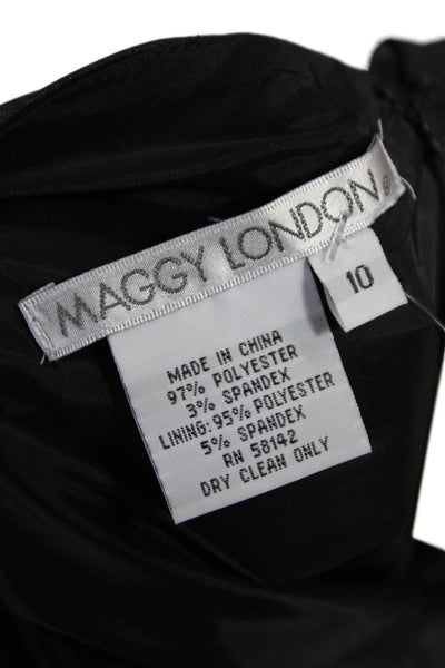 Maggy London Womens Bow Design Sleeveless V-Neck Sleek Mini Dress Black Size 10