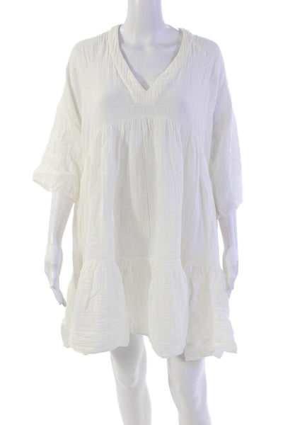 9seed Womens Marbella Ruffle Dress - White Size P/S