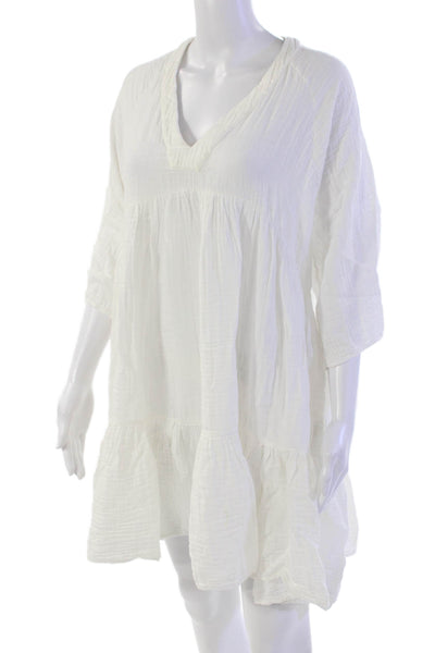 9seed Womens Marbella Ruffle Dress - White Size P/S