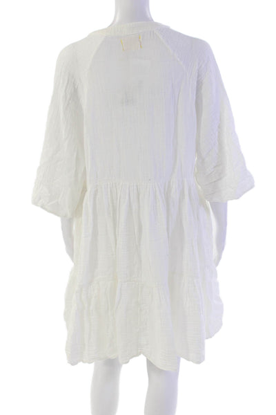 9seed Womens Marbella Ruffle Dress - White Size P/S