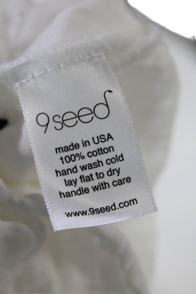 9seed Womens Marbella Ruffle Dress - White Size P/S