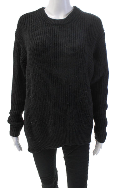 Athleta Womens Long Sleeves Crew Neck Pullover Sweater Black Wool Size Small