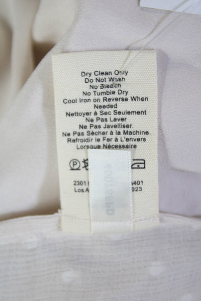 L'Agence Womens Silk Blend V Neck Swiss Dot Blouse Pale Pink Size Extra Small