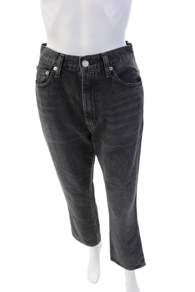 Agolde Womens High Rise Zipper Fly Straight Leg Jeans Gray Denim Size 26
