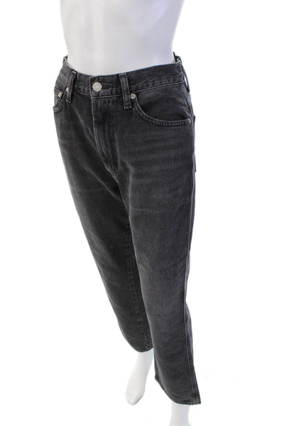 Agolde Womens High Rise Zipper Fly Straight Leg Jeans Gray Denim Size 26